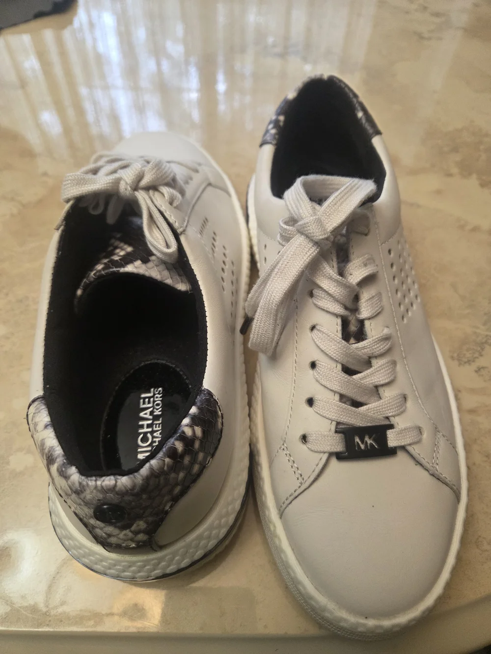 Michael Kors white leather